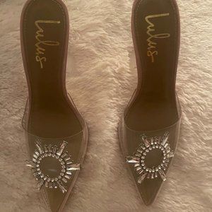 Lulus Midnight Light Nude Pointed-Toe Heels